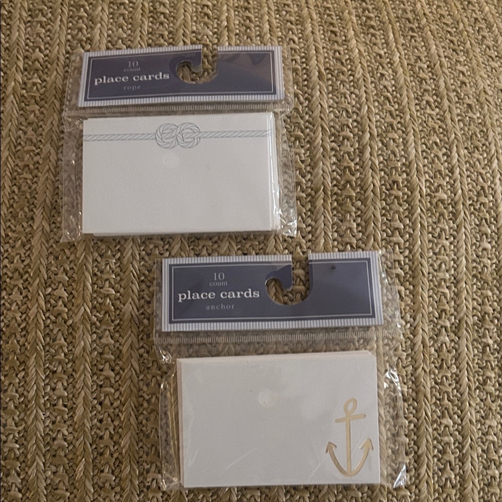 Nautical Place Cards Set - White and Gold